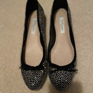 NINA CRYSTAL ENCRUSTED FLAT SHOES SZ 8.5